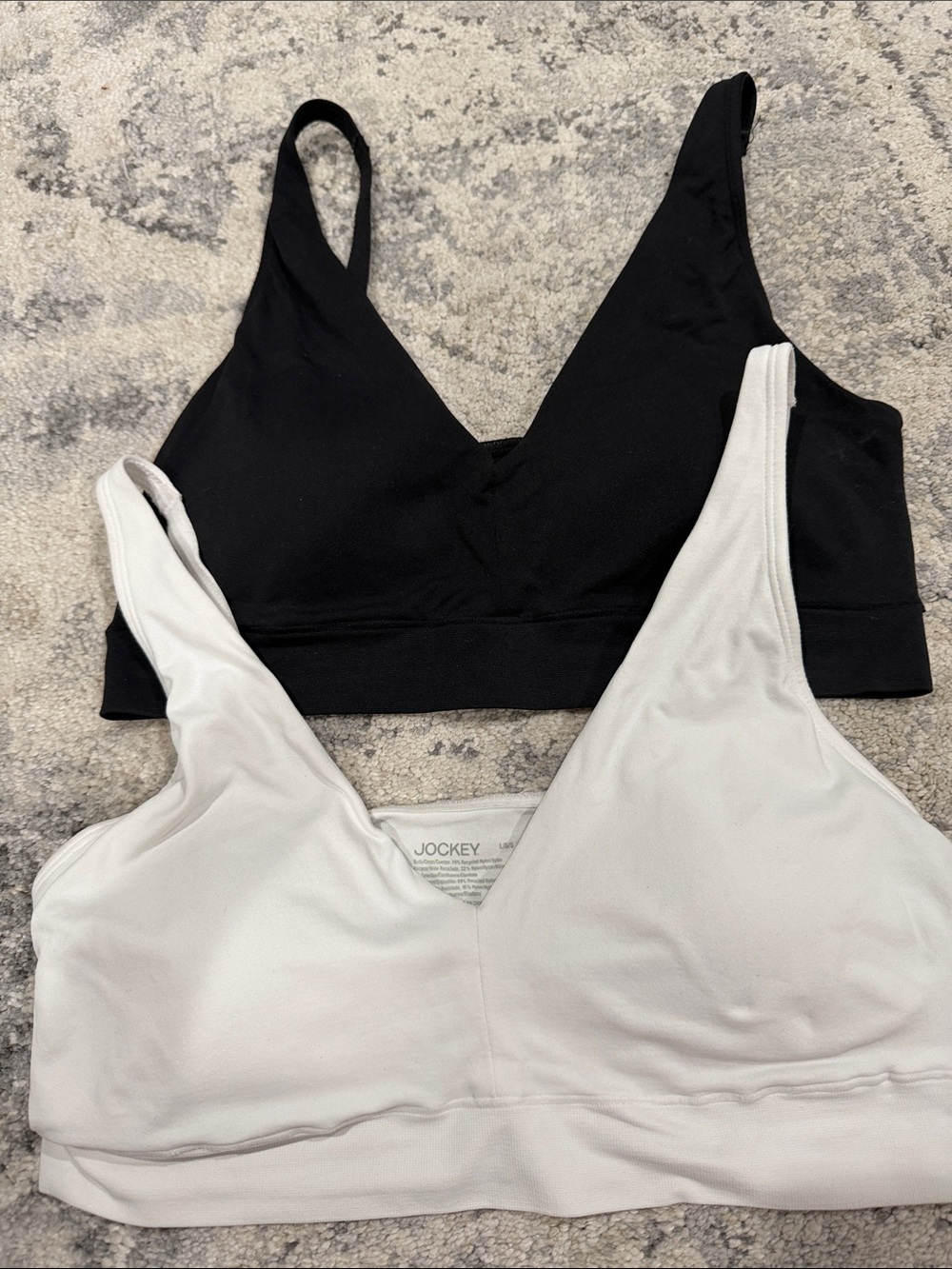 Jockey V-Neck Bralette Duo - Black & White